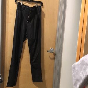 NYDJ black faux leather jeans